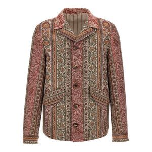Etro Men's Balmacaan Neck Overshirt